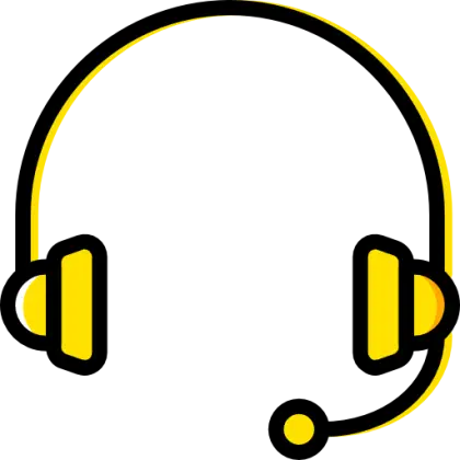 Yellow and Black Headset Illustration