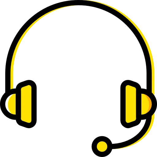 Yellow and Black Headset Illustration