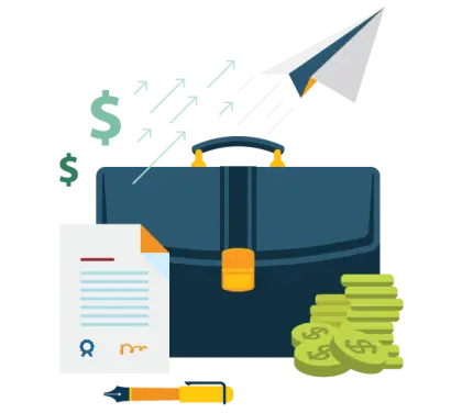 Briefcase and Money for Business Concept