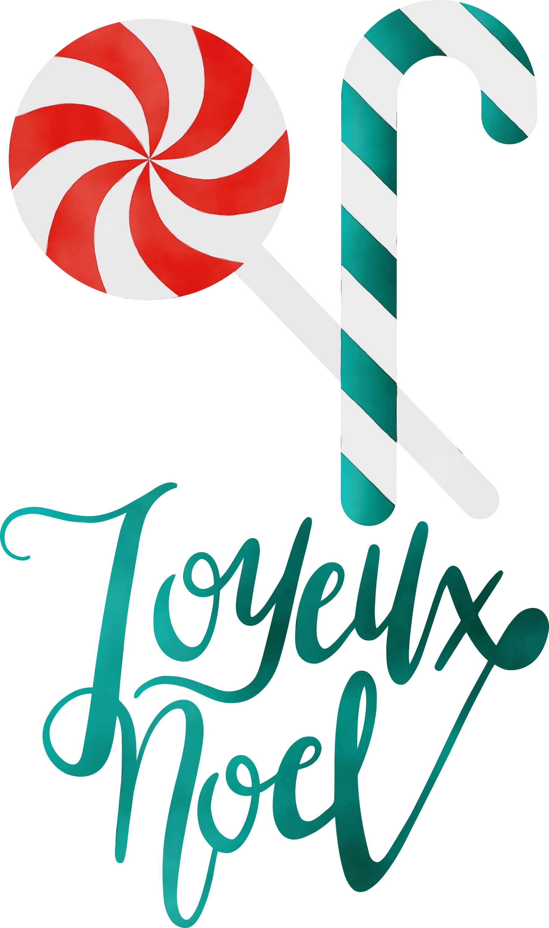 Candy Canes and Joyeux Noël Text