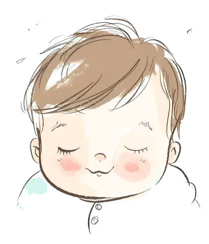 Cute Sleeping Baby Illustration