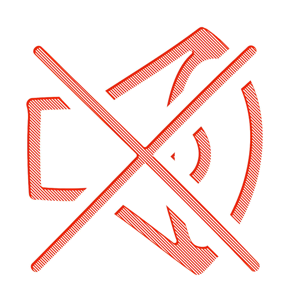 Mute Icon with Crossed Speaker
