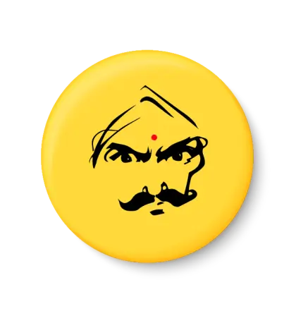 Angry Face Button Badge