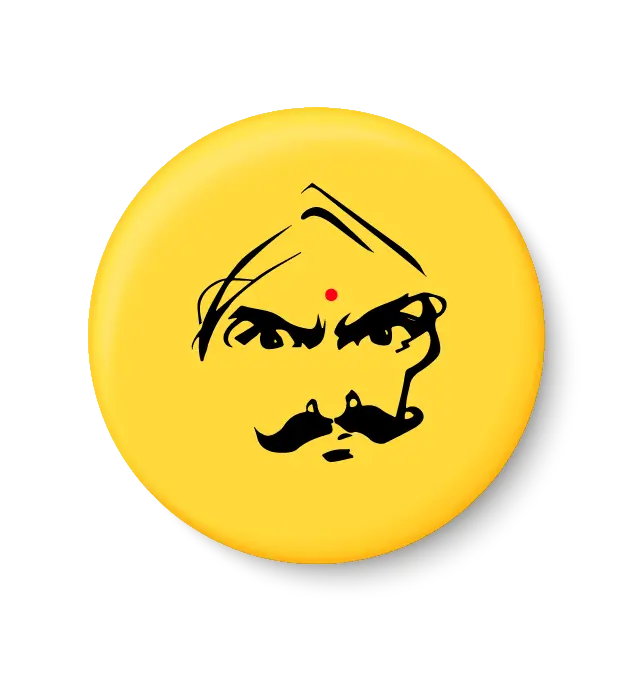Angry Face Button Badge
