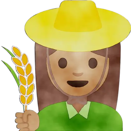 Cartoon Farmer Holding Wheat Illustration