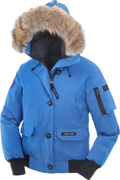 Blue Winter Parka Jacket with Fur Hood