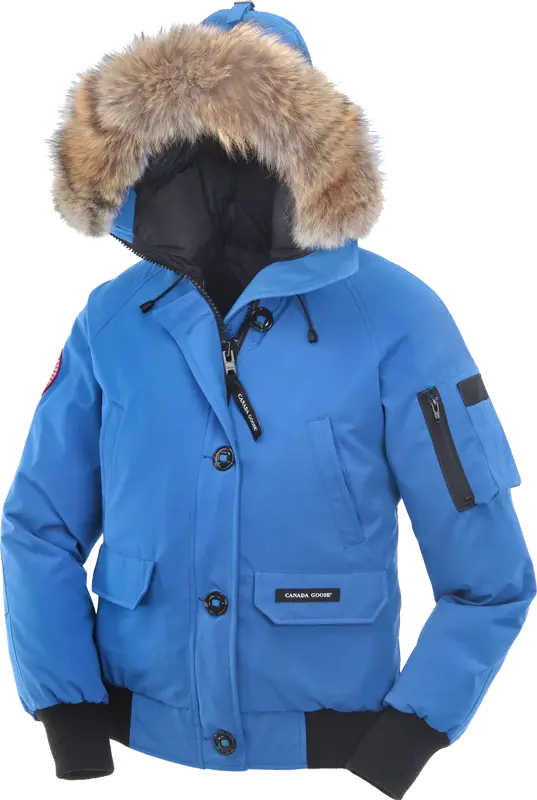 Blue Winter Parka Jacket with Fur Hood