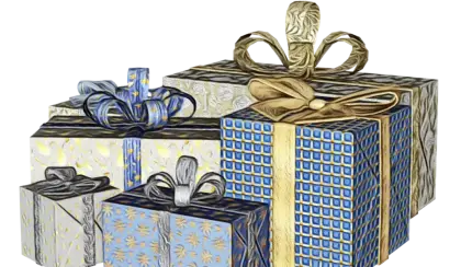 Beautifully Wrapped Stacked Gift Boxes