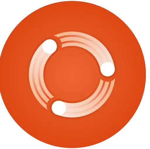 Ubuntu Logo in Orange Circle