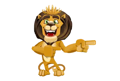Cartoon Lion Pointing