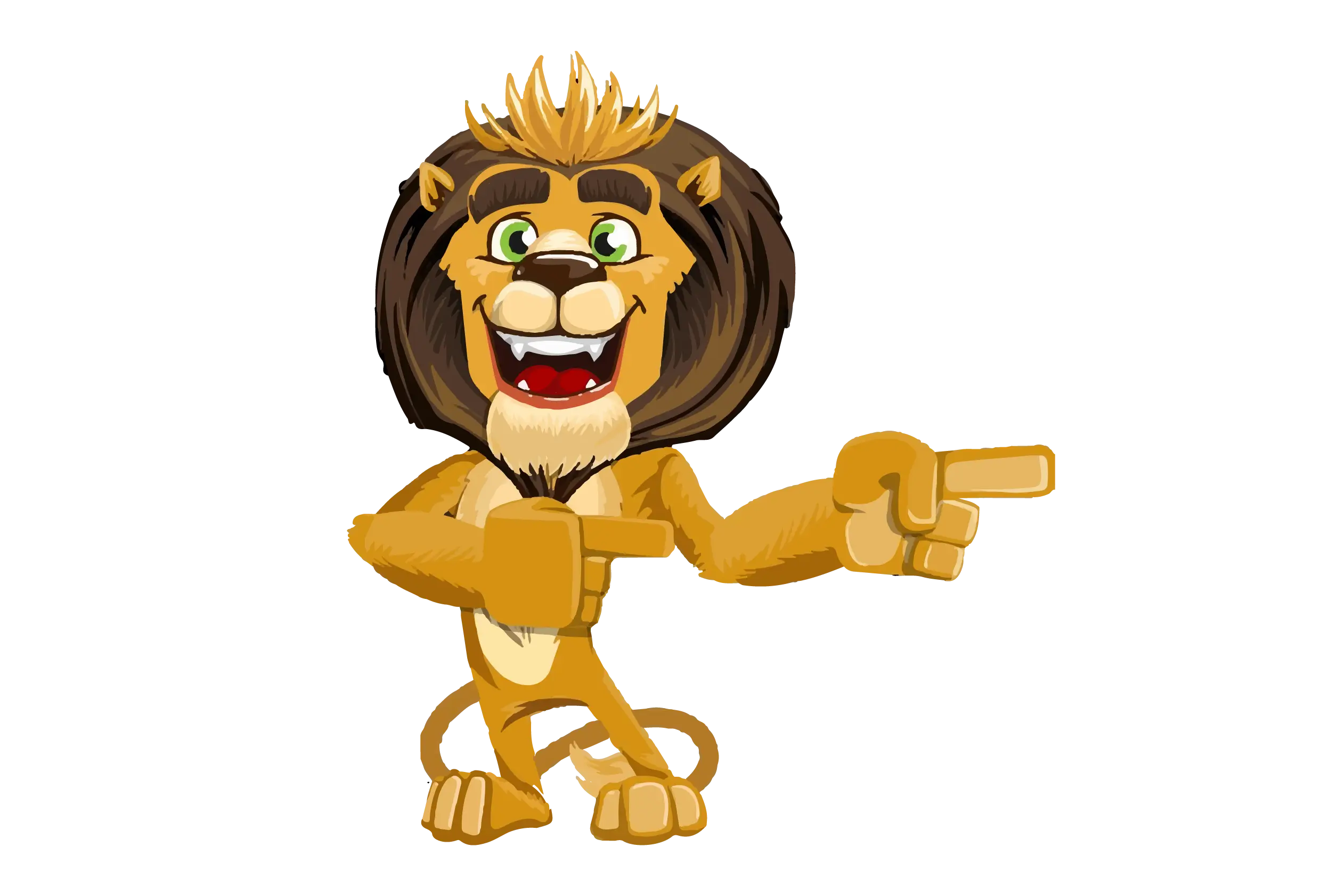 Cartoon Lion Pointing