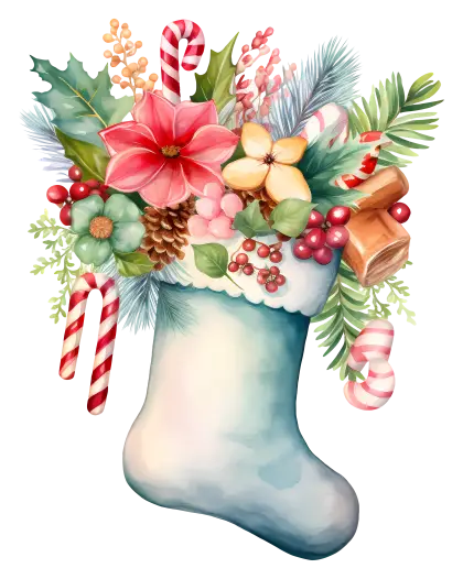 Christmas Stocking with Festive Decorations