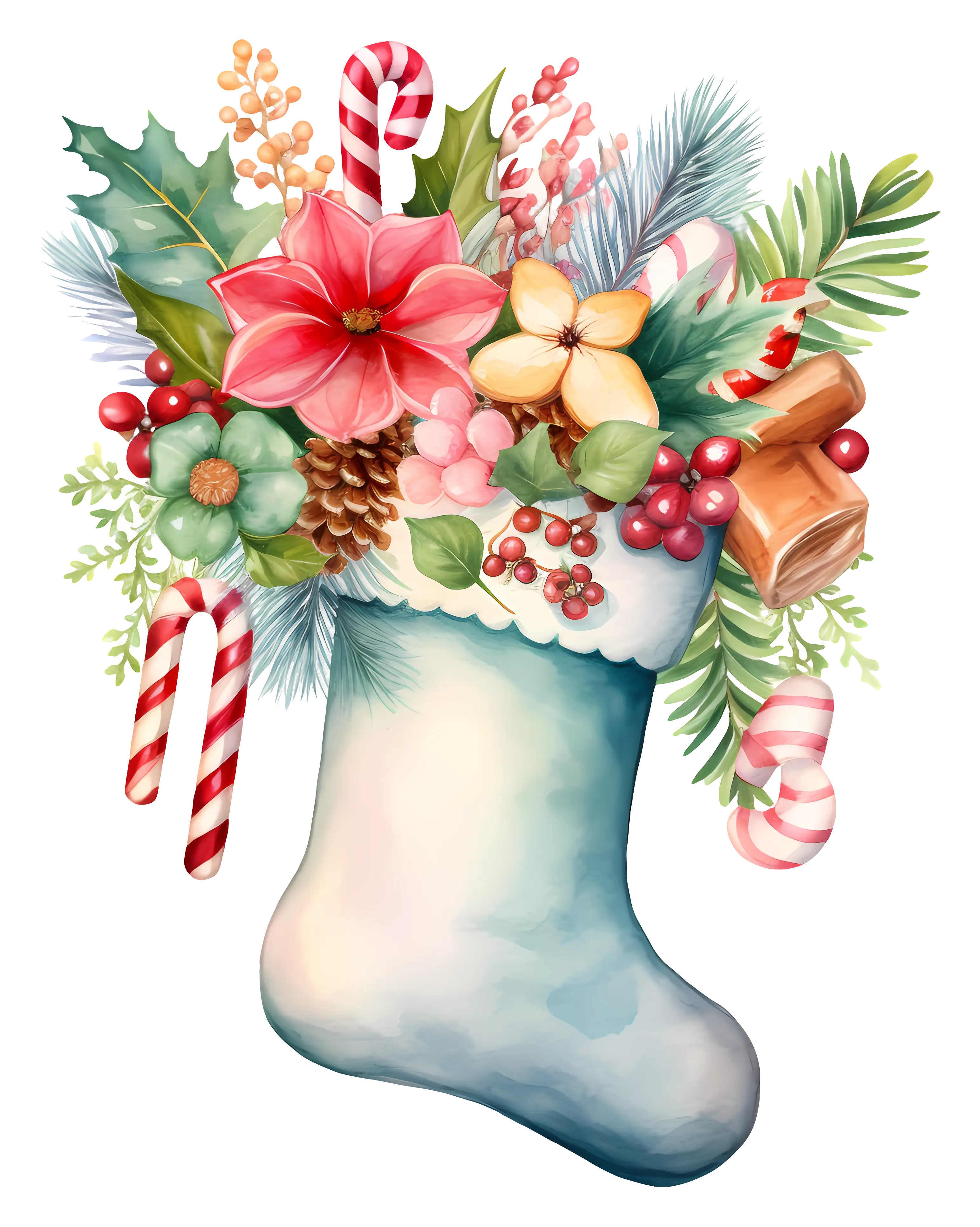 Christmas Stocking with Festive Decorations