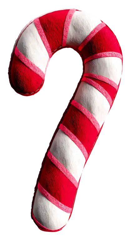 Red and White Candy Cane for Christmas