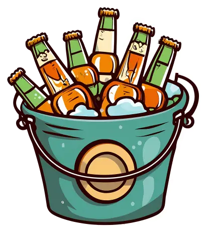 Bucket of Beer Bottles