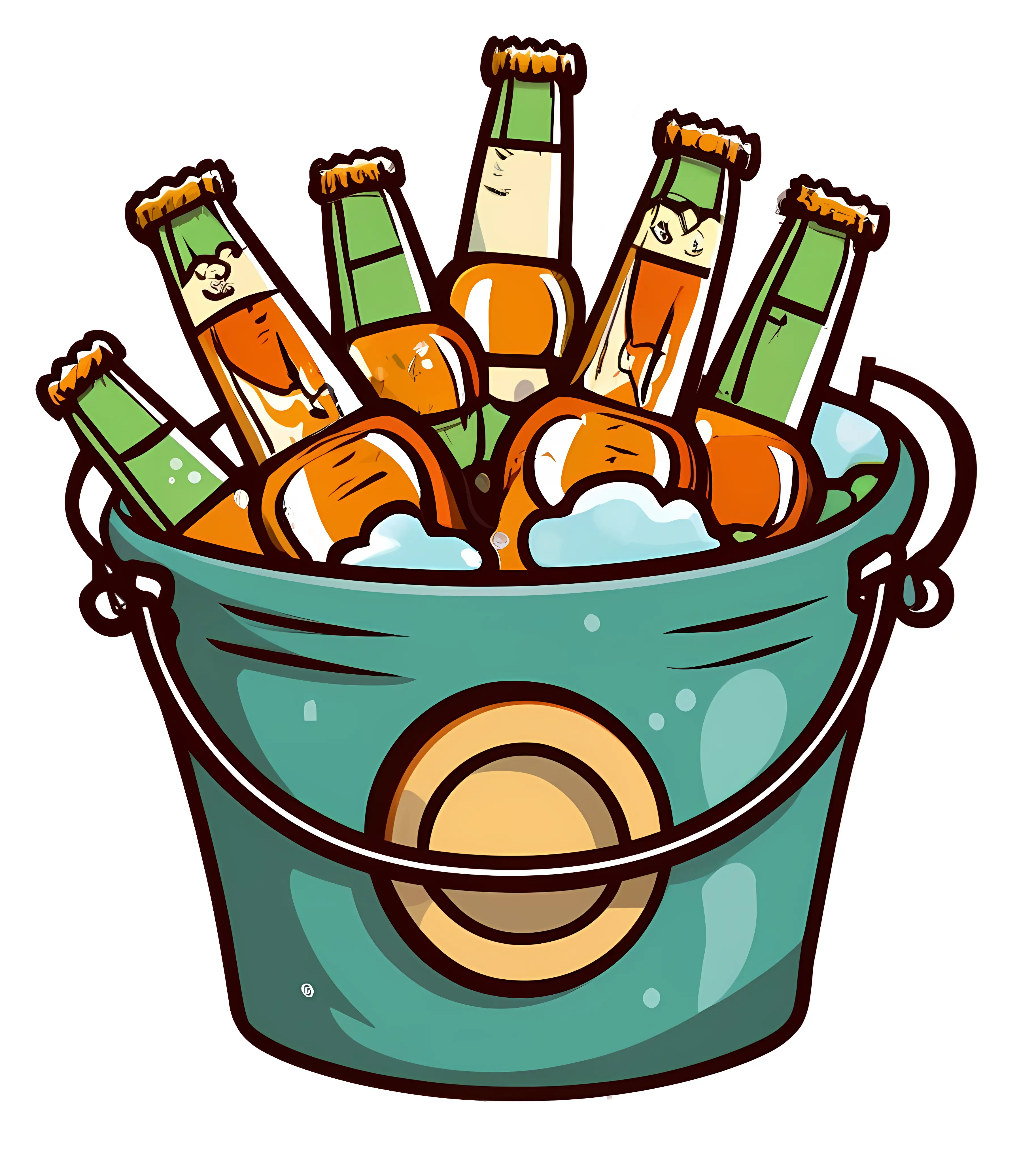 Bucket of Beer Bottles