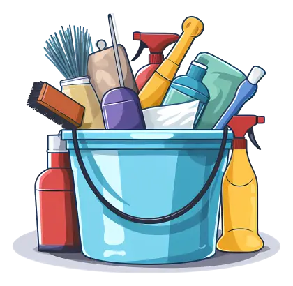 Bucket of Cleaning Supplies