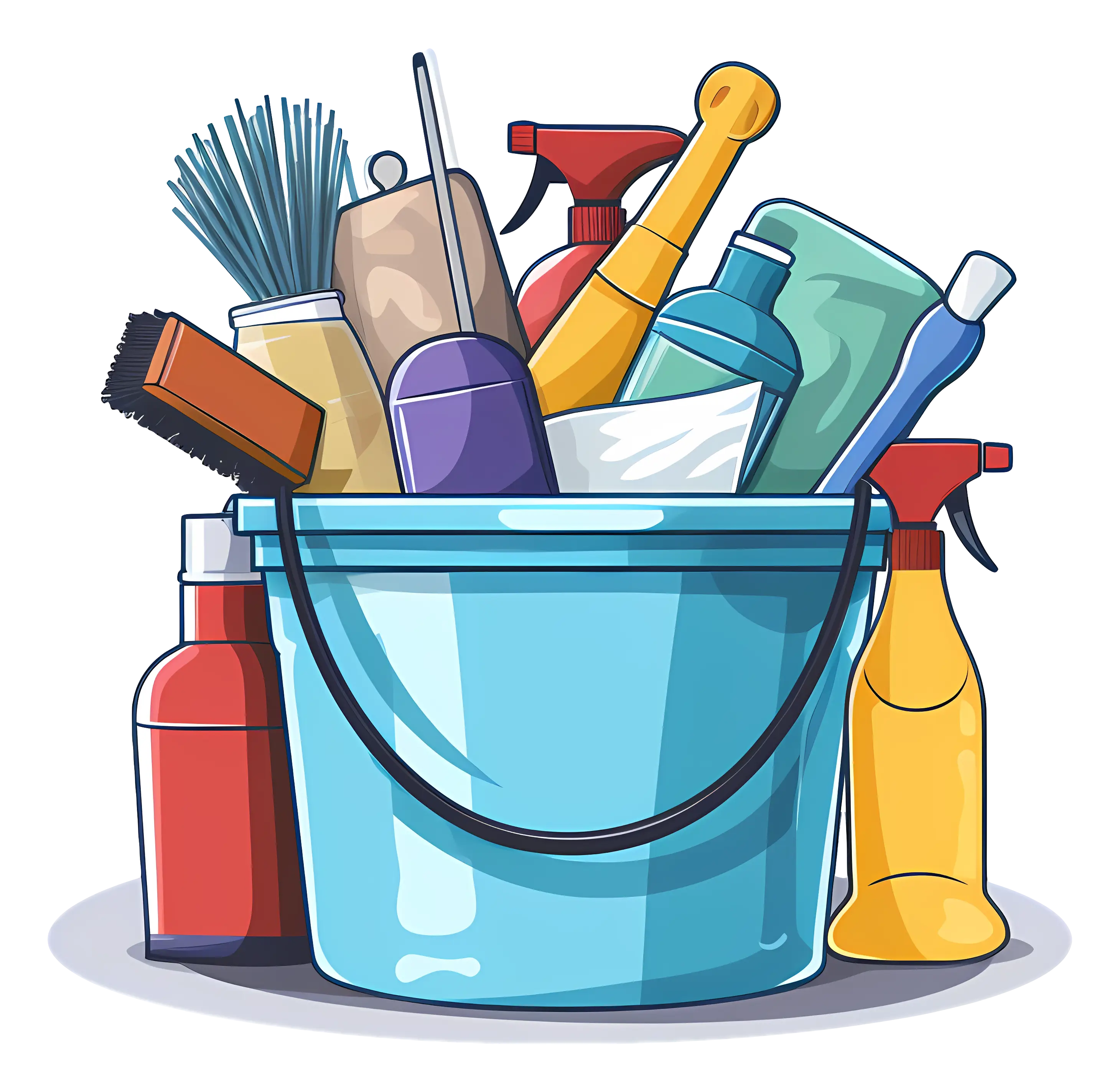 Bucket of Cleaning Supplies