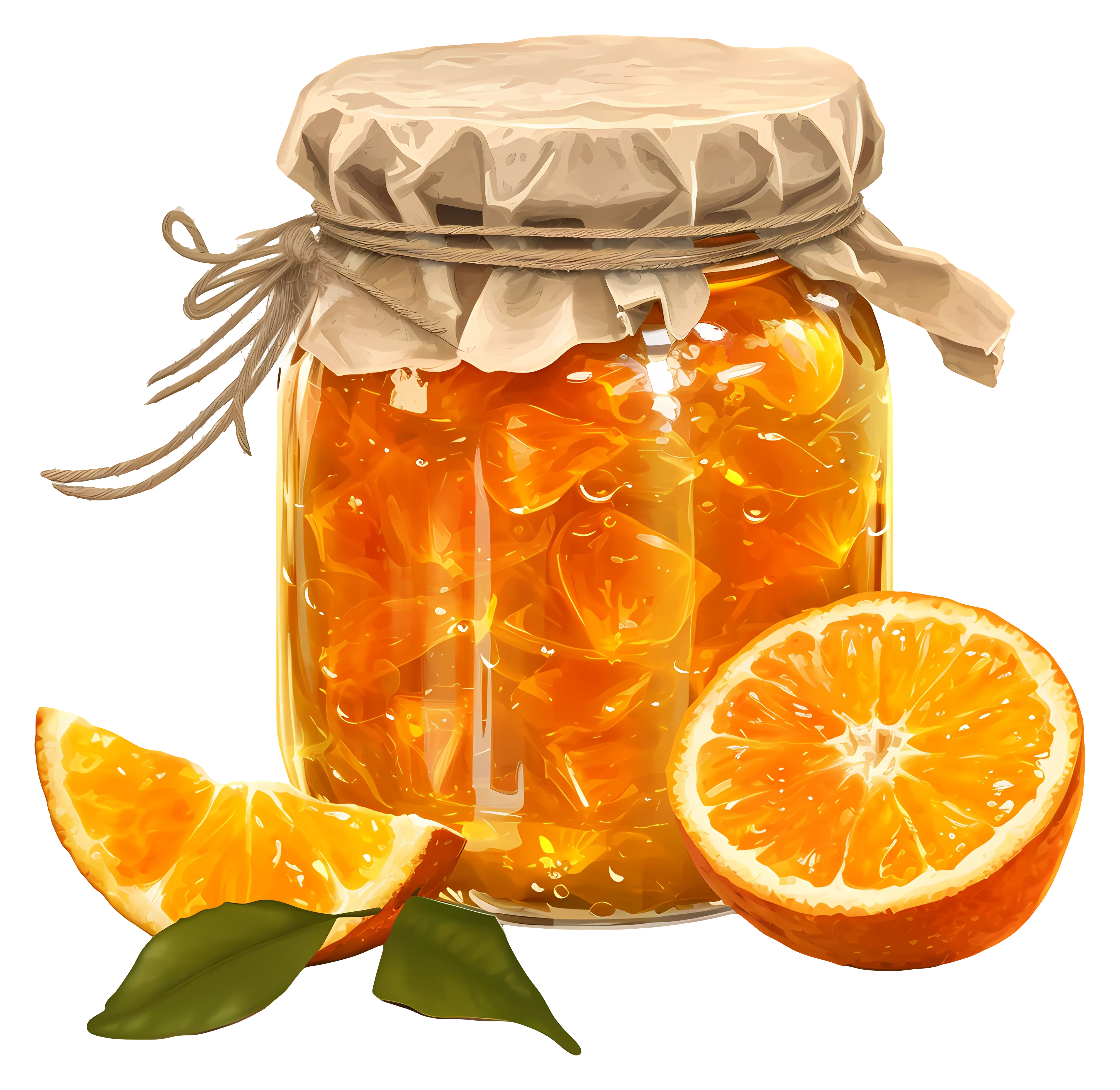 Jar of Orange Marmalade with Fresh Oranges
