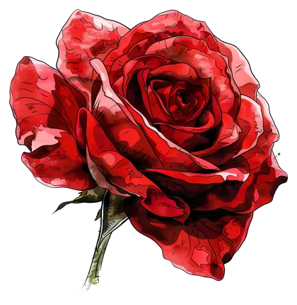 Red Rose Sketch Illustration
