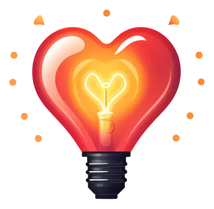 Heart Shaped Light Bulb for Love Inspiration