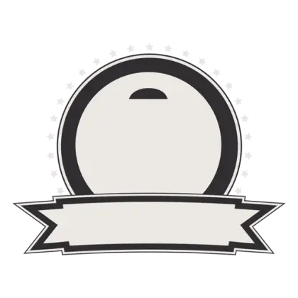 Round Label with Banner Design