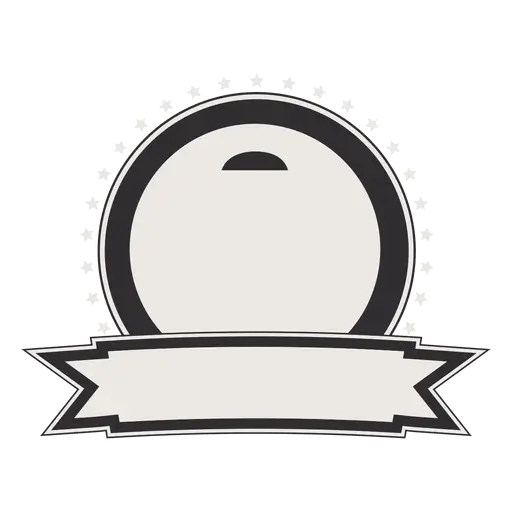 Round Label with Banner Design
