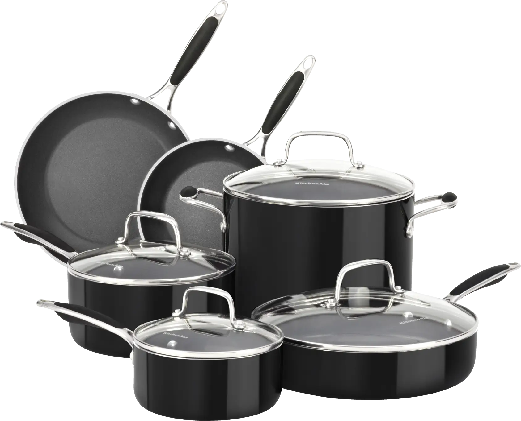 Black Cookware Set for Kitchen Essentials