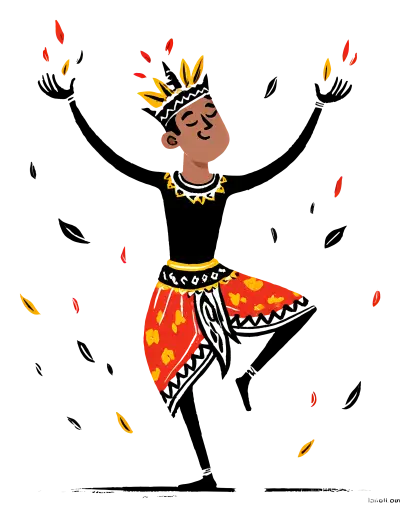 Dancing Character with Crown
