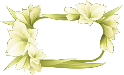 Elegant Green Floral Frame with Leaves and Flowers