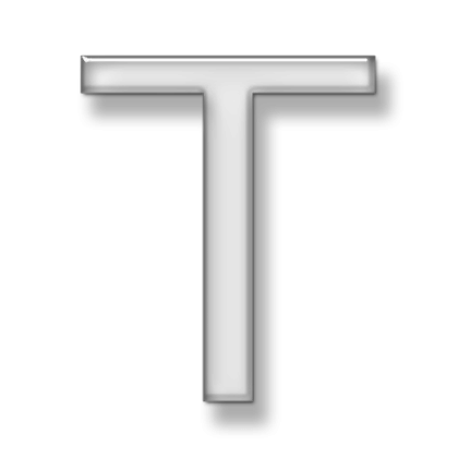 Silver Letter T Outline