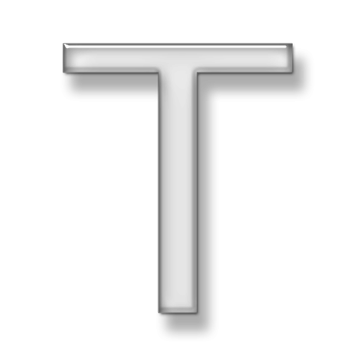 Silver Letter T Outline