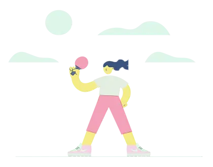 Cartoon Woman Playing Ping-Pong