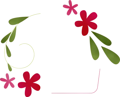 Red and Green Floral Frame Design