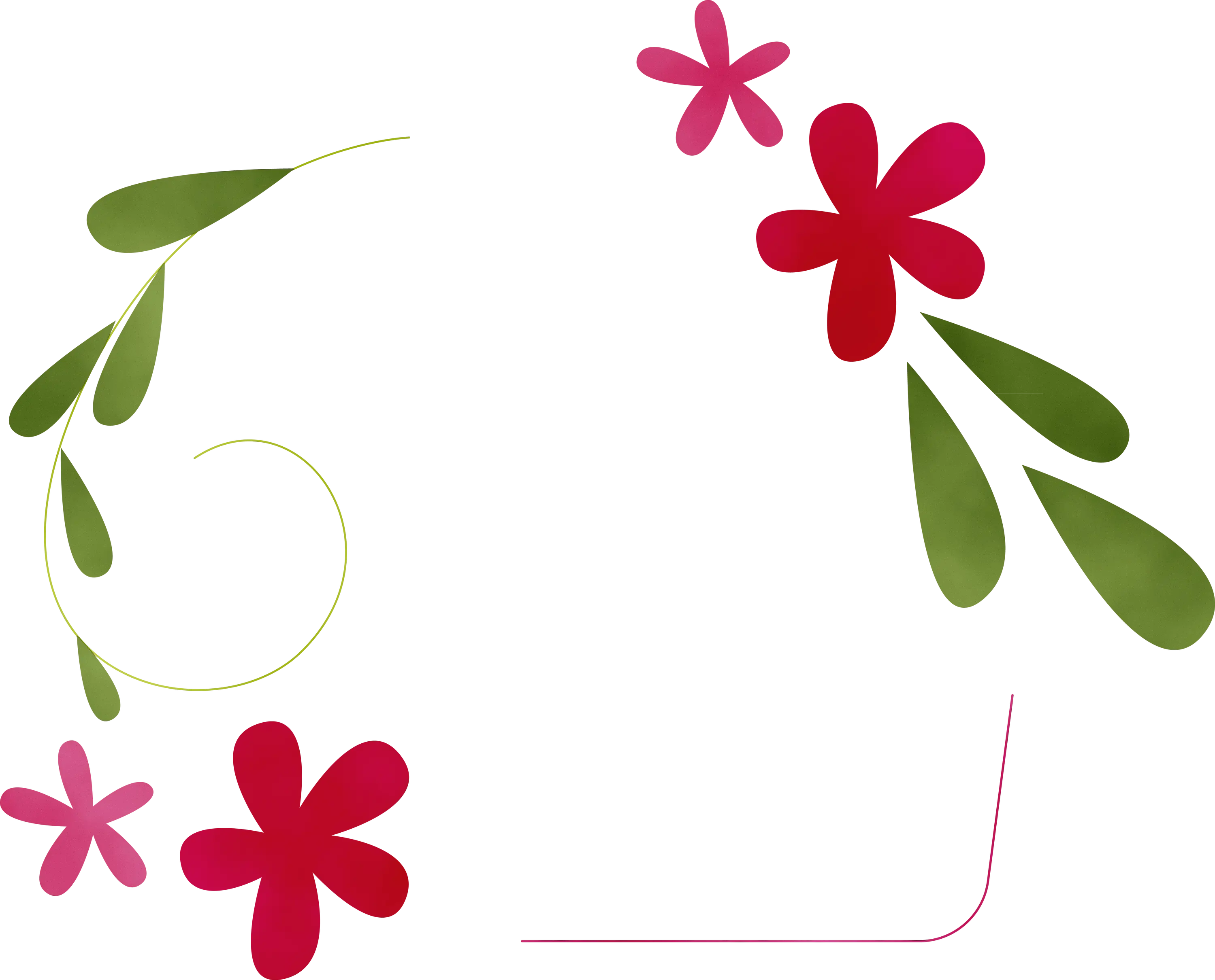 Red and Green Floral Frame Design