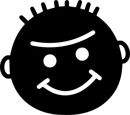 Black Smiling Face Icon