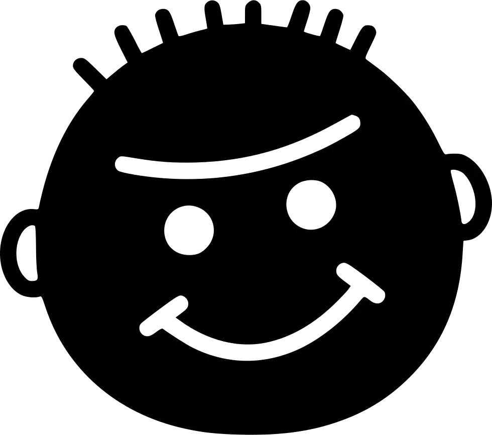 Black Smiling Face Icon