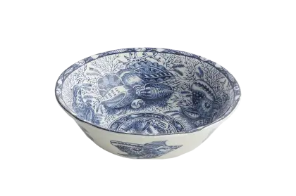 Ceramic Bowl with Intricate Blue Pattern