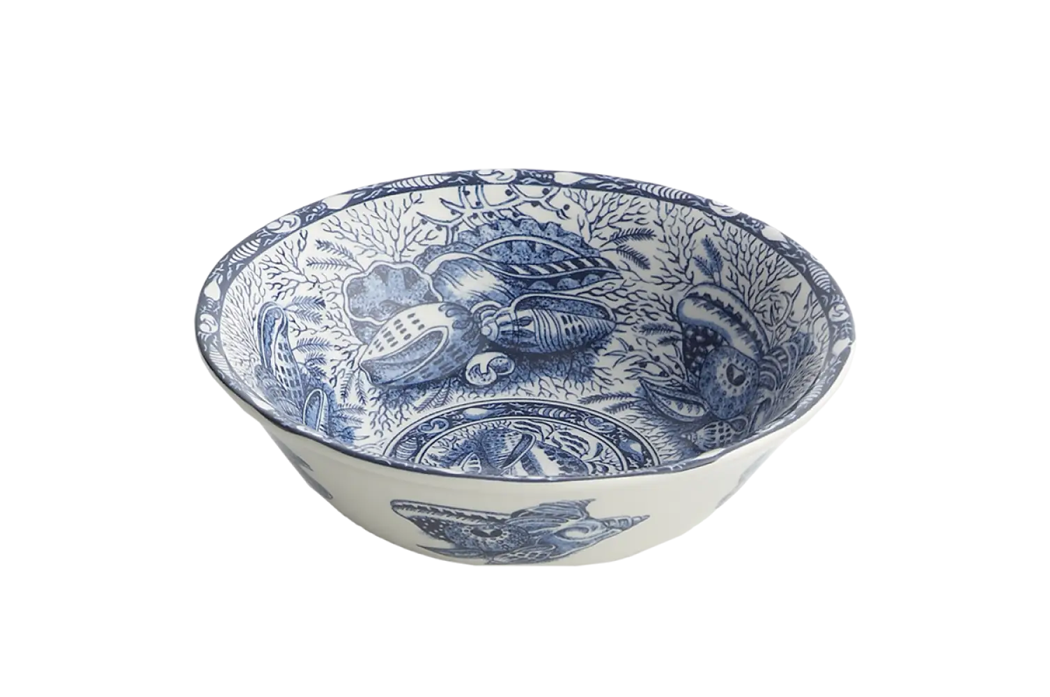 Ceramic Bowl with Intricate Blue Pattern