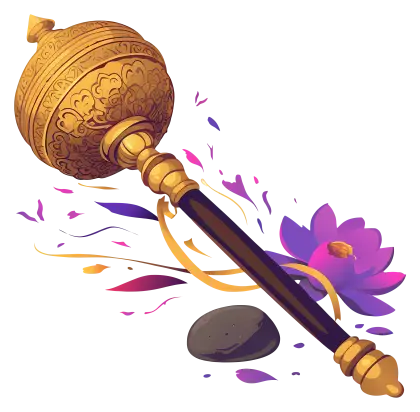 Golden Scepter with Floral Design