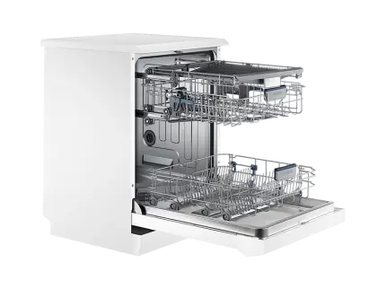 Open Dishwasher with Racks
