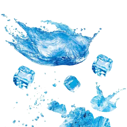Refreshing Water Splash with Ice Cubes