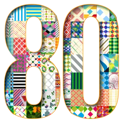 Colorful Patterned Number 80