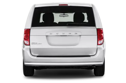 White Minivan Rear View
