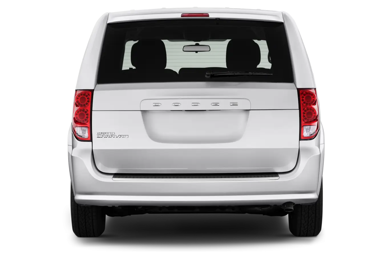 White Minivan Rear View