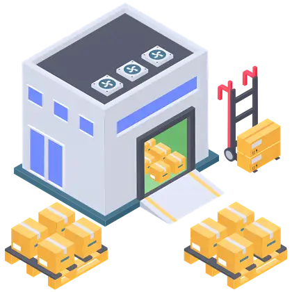 Warehouse with Boxes Illustration