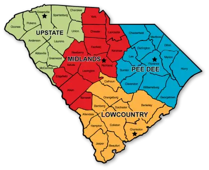South Carolina Region Map