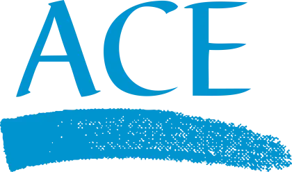 Blue ACE Logo with Distinctive Stroke Design