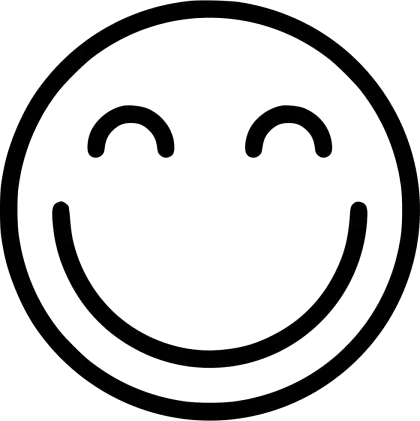 Black and White Smiley Face Icon