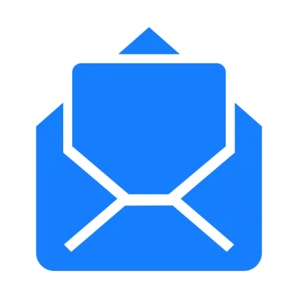 Blue Envelope with Paper for Communication Theme